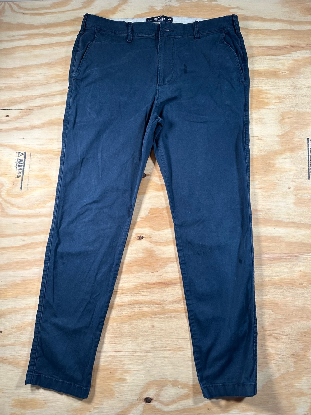 Hollister Epic Flex Skinny Chino Pants Men’s 34x32 Navy Blue Stretch Trousers